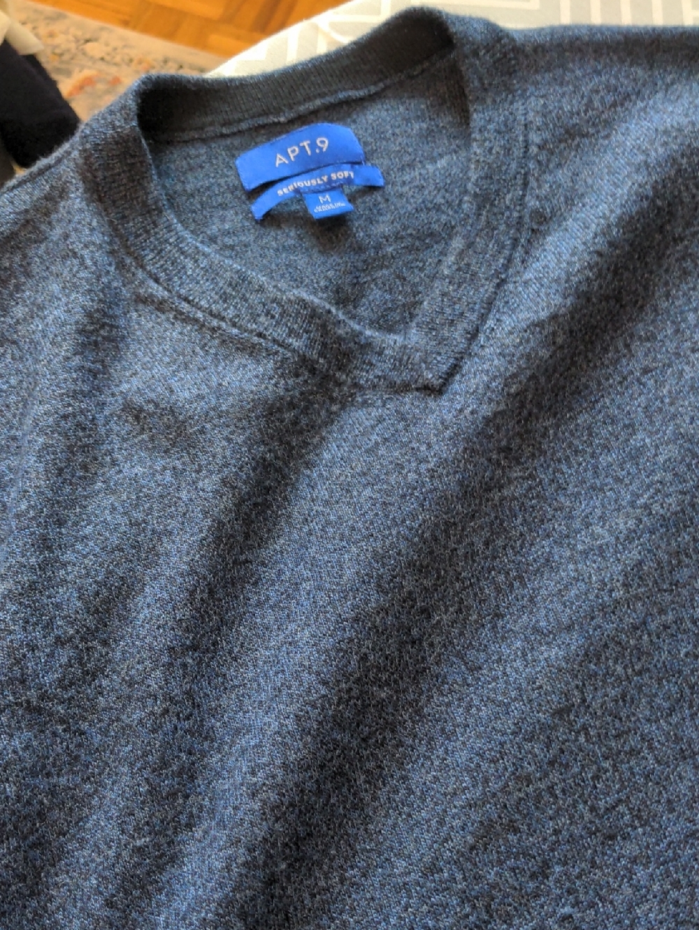 Men's Navy V-Neck Sweater